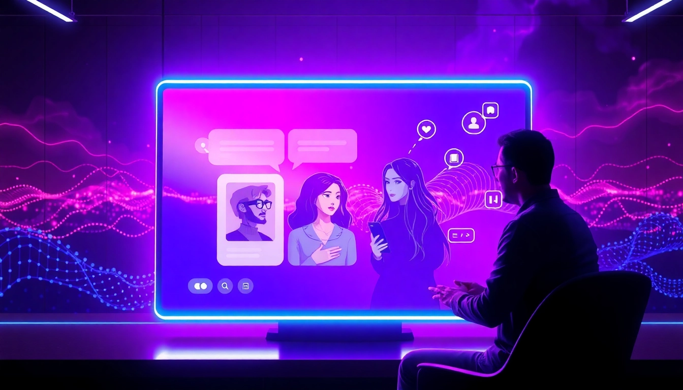 Engaging scene showcasing a vibrant AI chat interface for porn ai chat experiences.